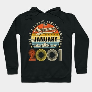 Awesome Since February 2001 Vintage 22nd Birthday Hoodie